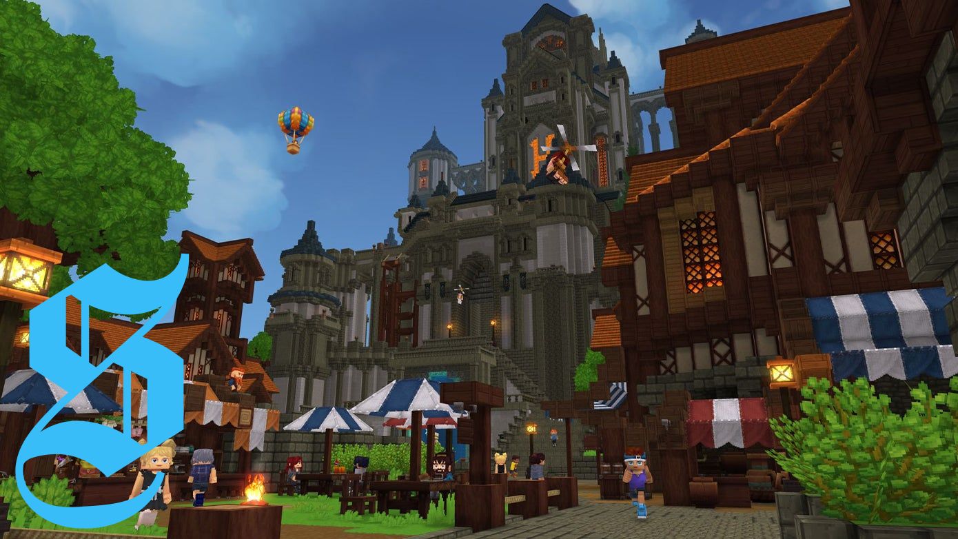 A town with a castle in Hytale.