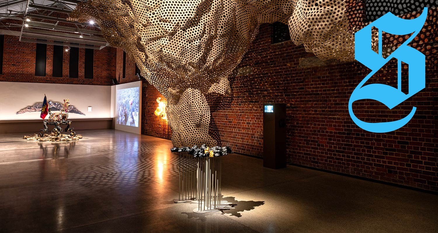 Art installation exploring technology and power since 1500.